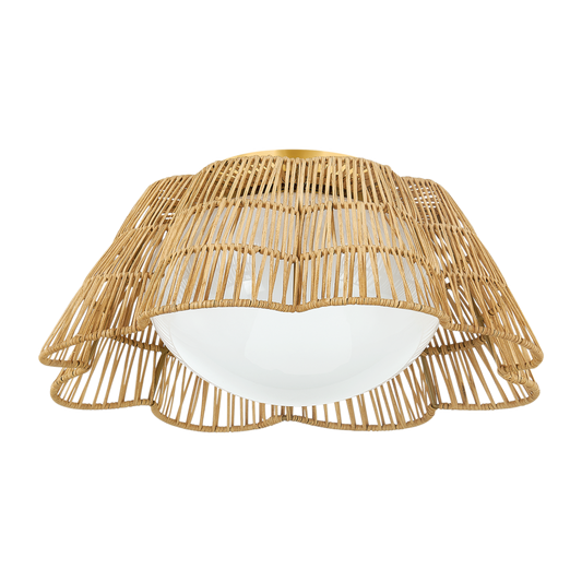 ROSA Flush Mount in Aged Brass Finish