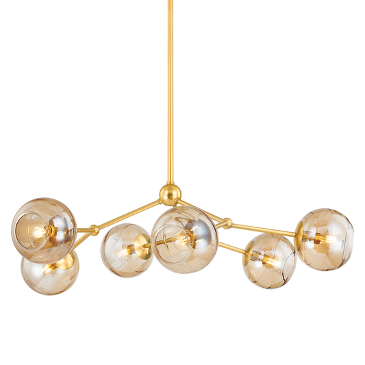 TRIXIE Chandelier in Aged Brass Finish