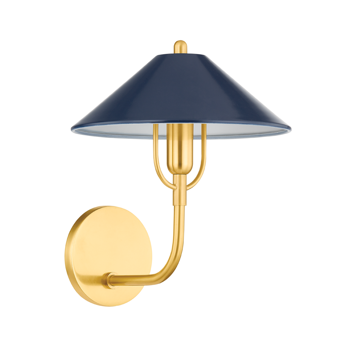 MARIEL Wall Sconce in AGED BRASS/SOFT NAVY Finish