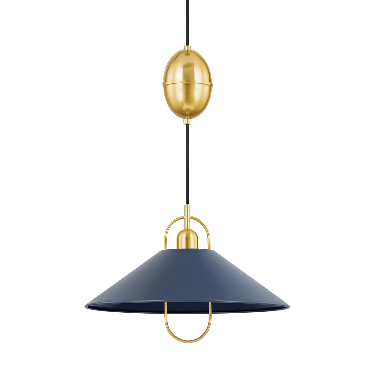 MARIEL PENDANT in AGED BRASS/SOFT NAVY Finish