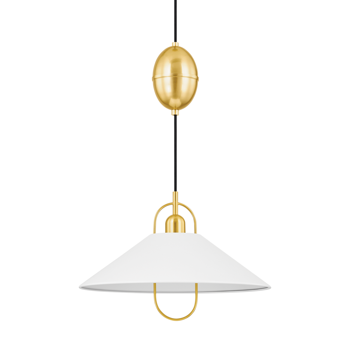 MARIEL PENDANT in AGED BRASS/SOFT WHITE Finish