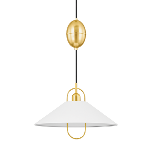 MARIEL PENDANT in AGED BRASS/SOFT WHITE Finish