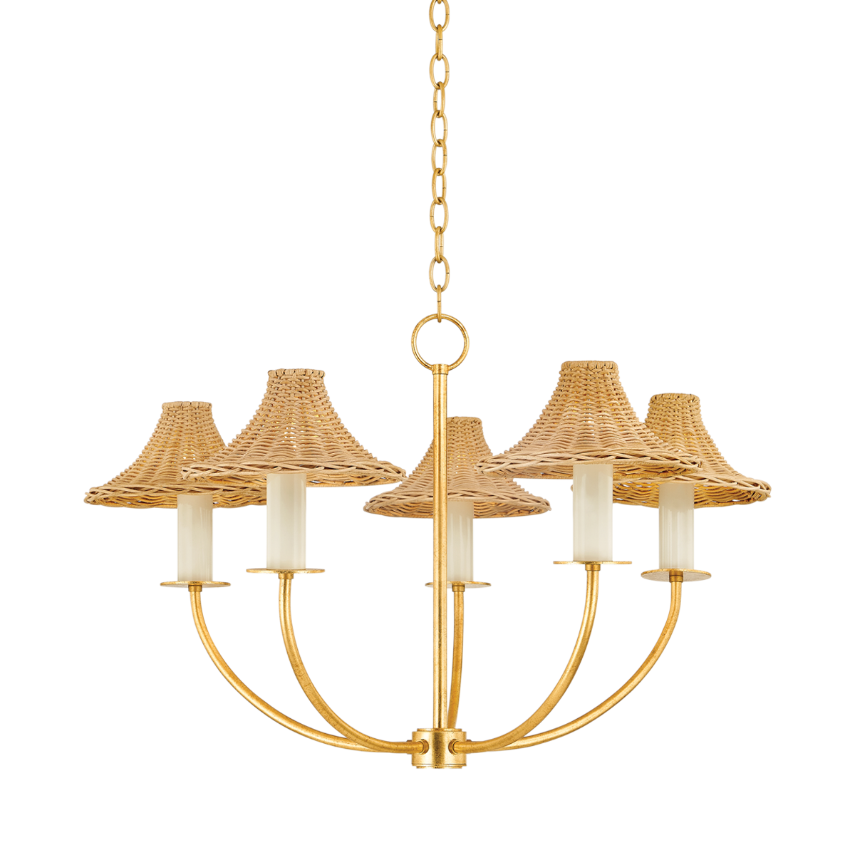 TWILA Chandelier in Vintage Gold Leaf Finish