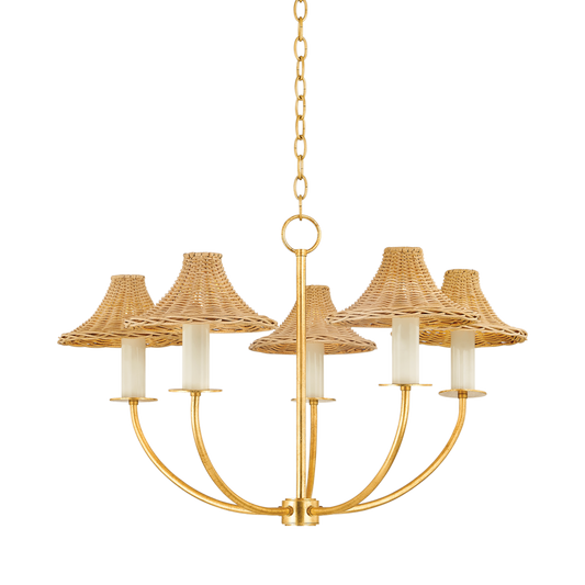 TWILA Chandelier in Vintage Gold Leaf Finish