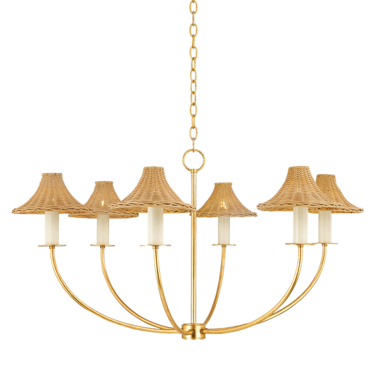 TWILA Chandelier in Vintage Gold Leaf Finish