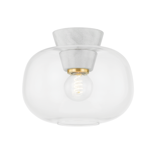 ARIELLA Flush Mount in AGED BRASS Finish