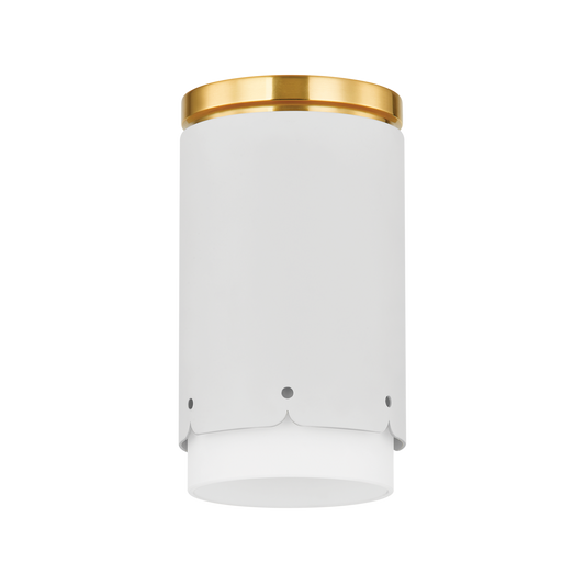 ASA Flush Mount in AGED BRASS/SOFT WHITE Finish