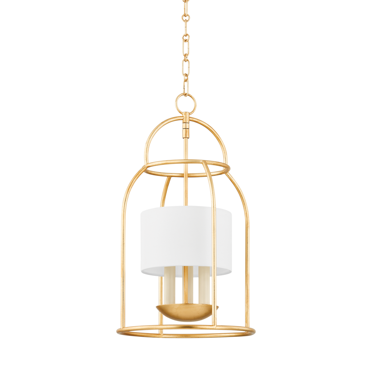 DELIA LANTERN in Vintage Gold Leaf Finish