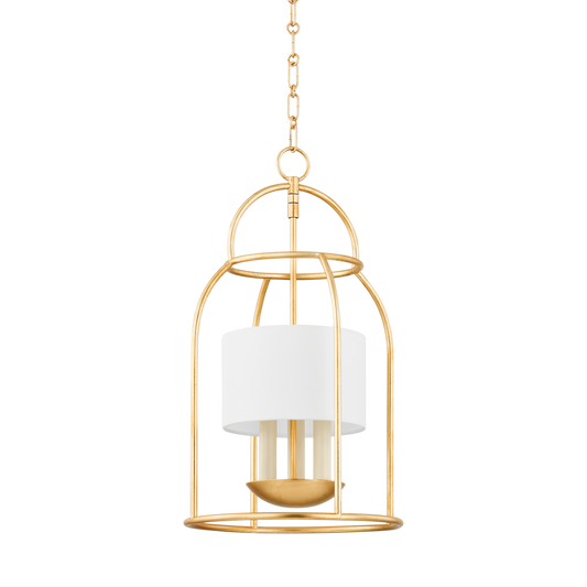 DELIA LANTERN in Vintage Gold Leaf Finish