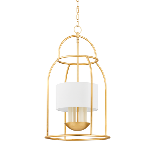 DELIA LANTERN in Vintage Gold Leaf Finish