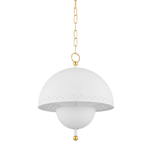 Jojo PENDANT in AGED BRASS/SOFT WHITE Finish