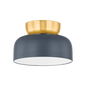 Batya FLUSH MOUNT in Aged Brass/Slate Blue Finish