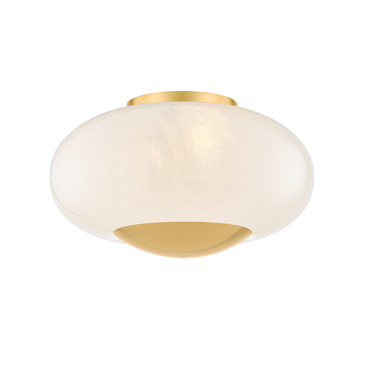 LOTTIE Flush Mount in AGED BRASS Finish