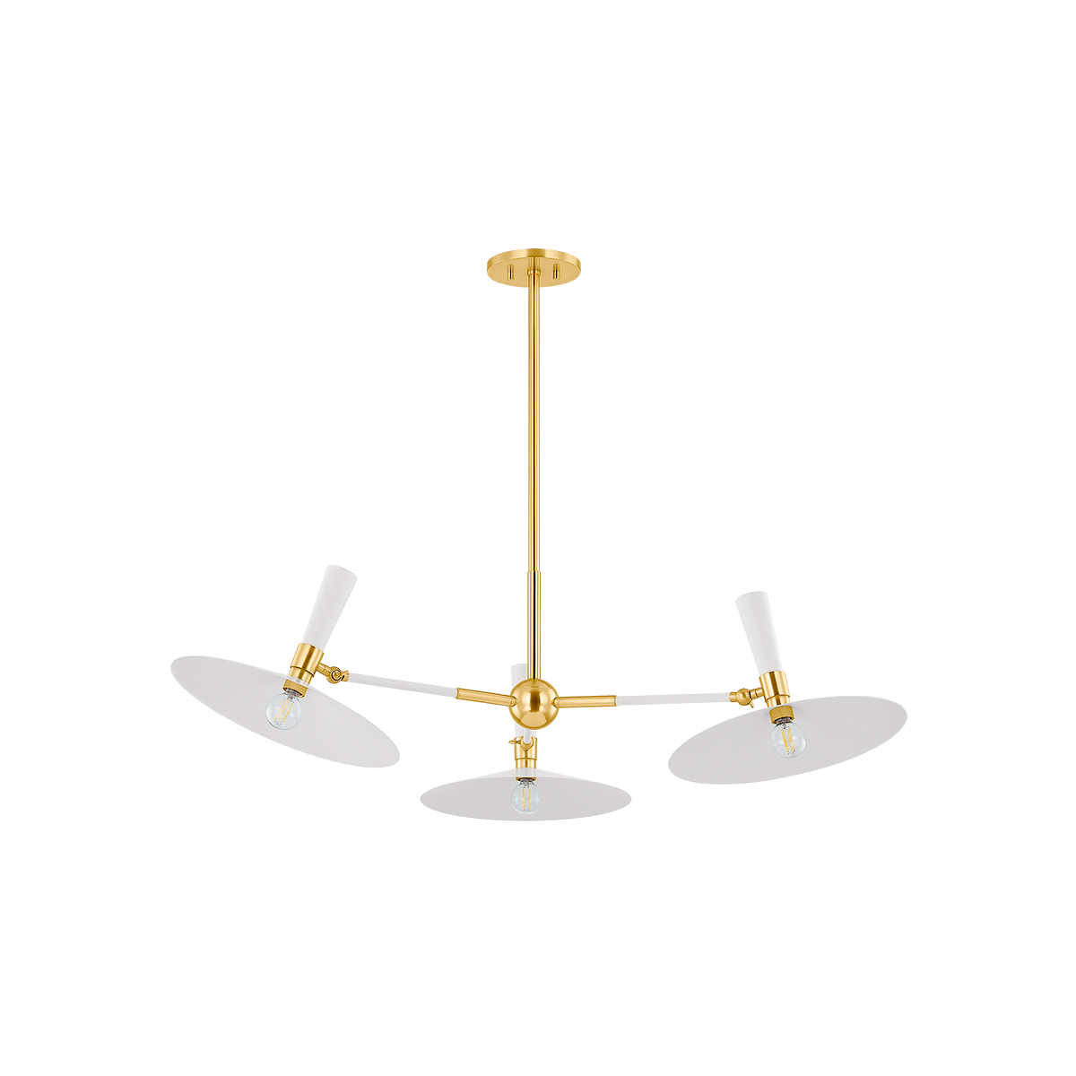 MILENA CHANDELIER in AGED BRASS/SOFT CREAM Finish