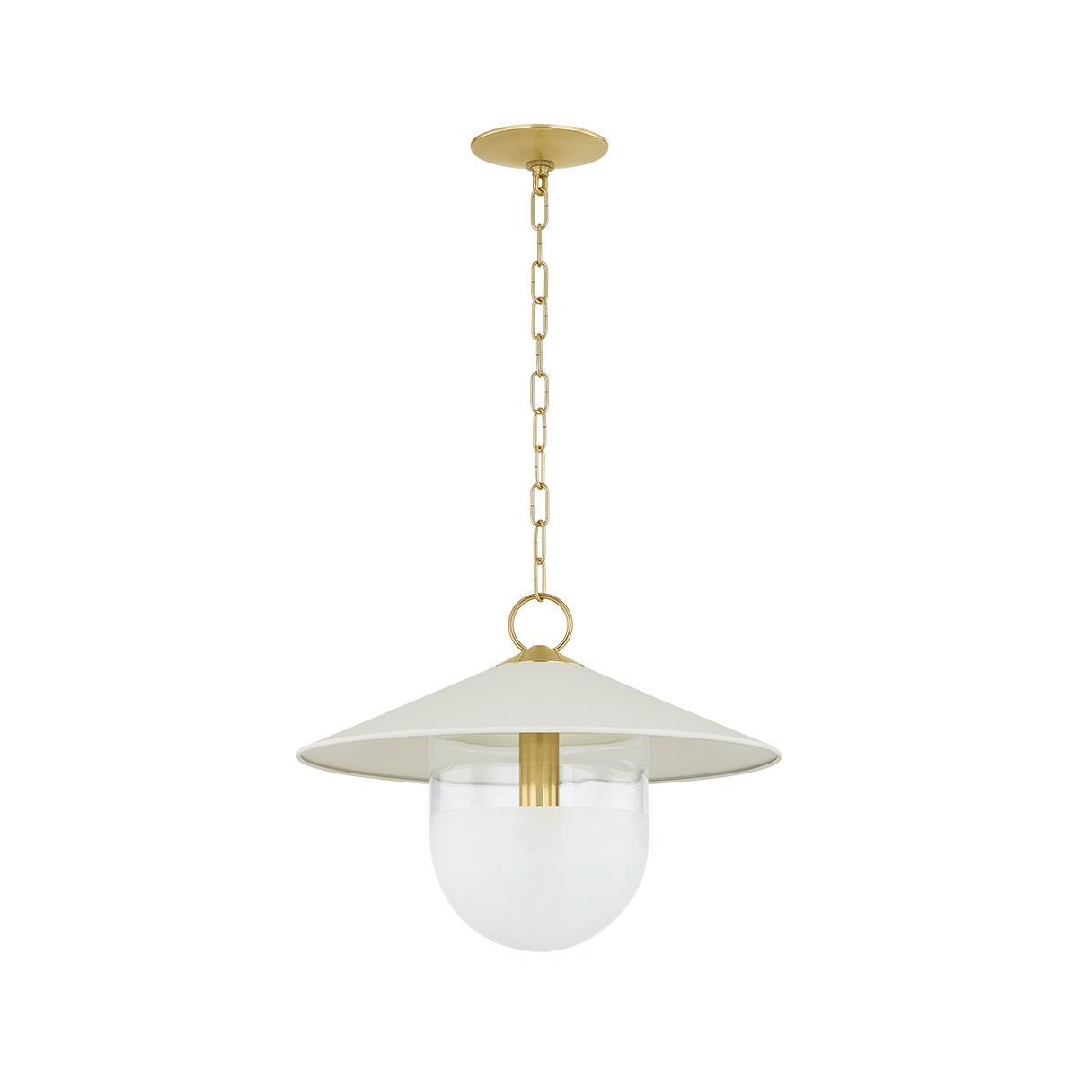 RESSI PENDANT in AGED BRASS/SOFT CREAM Finish