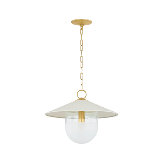 RESSI PENDANT in AGED BRASS/SOFT CREAM Finish