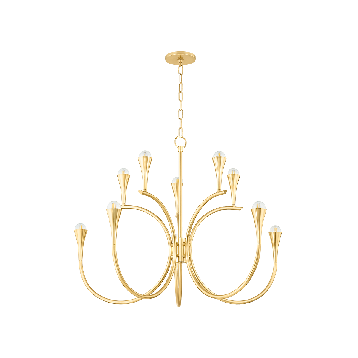 AVIANA CHANDELIER in AGED BRASS Finish