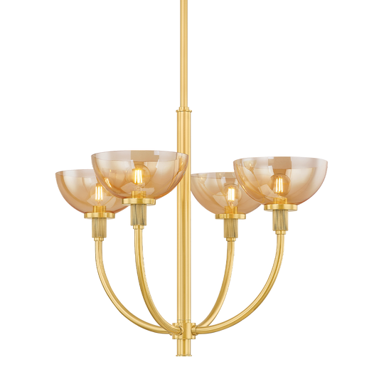EVA Chandelier in AGED BRASS Finish