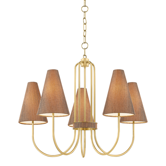 JESSEL Chandelier in AGED BRASS Finish
