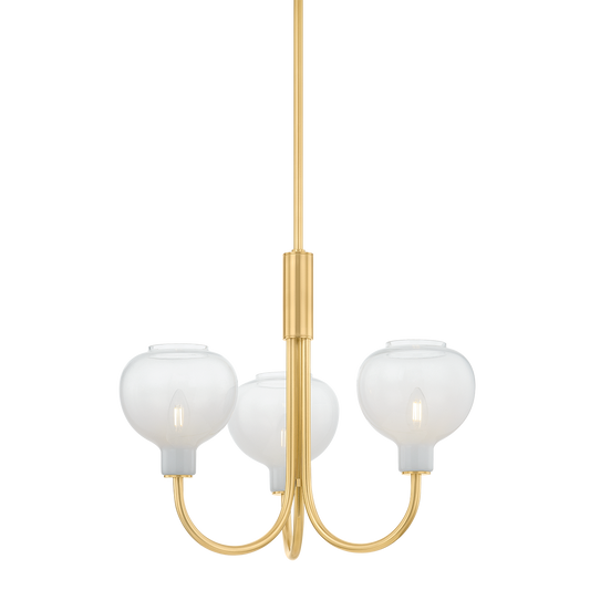 ESTELLE Chandelier in AGED BRASS Finish