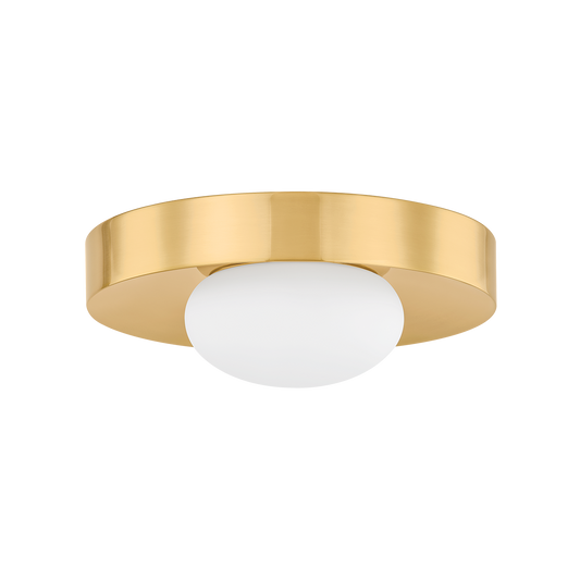 PEPA Flush Mount in AGED BRASS Finish
