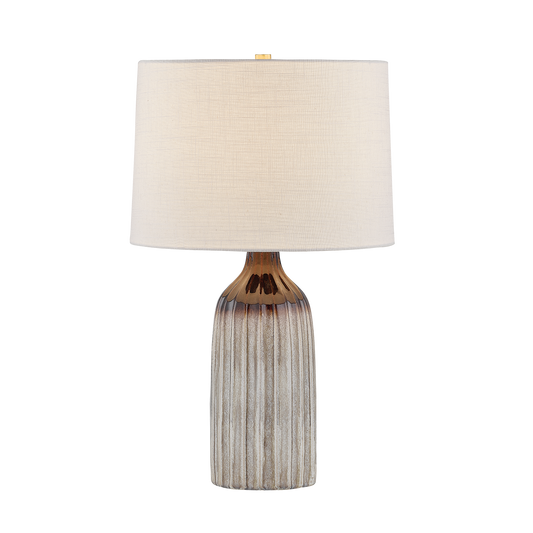 RAISA Table Lamp in AGED BRASS/CERAMIC AFFOGATO Finish
