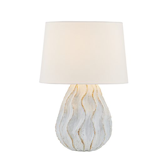 KARLA Table Lamp in AGED BRASS/CERAMIC SEA SALT Finish