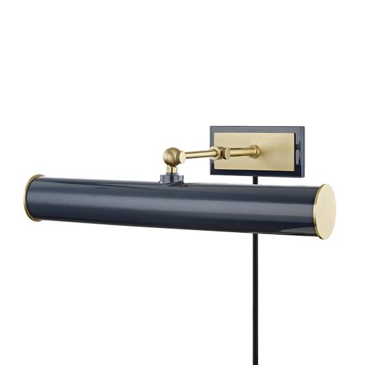 Holly Plug-In Picture Light in Aged Brass/navy Finish