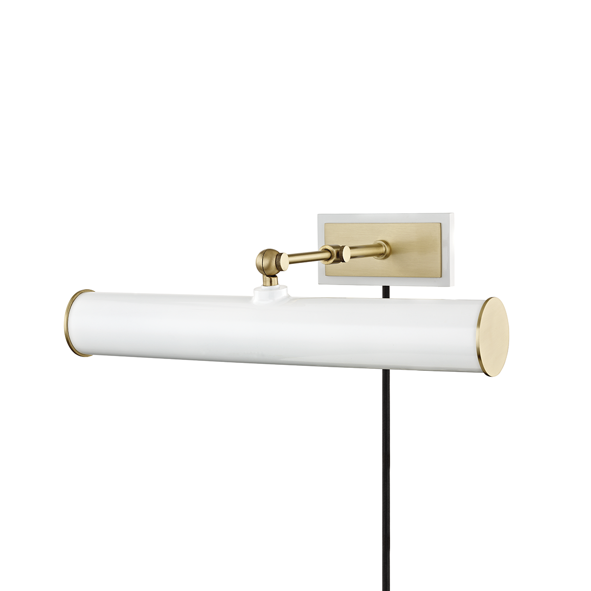 Holly Plug-in Picture Light in Aged Brass/soft Off White Finish