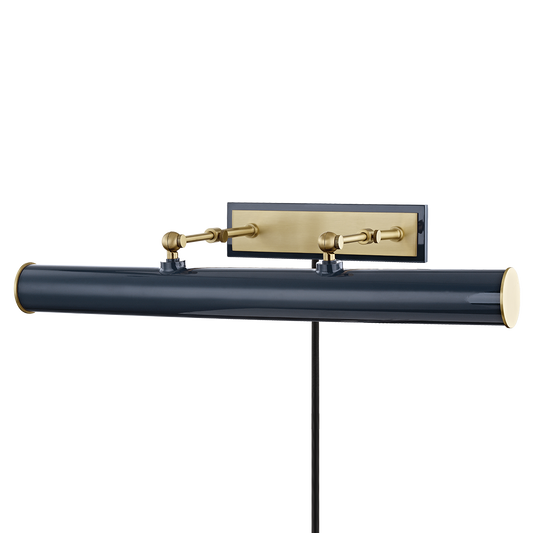 Holly Plug-In Picture Light in Aged Brass/navy Finish