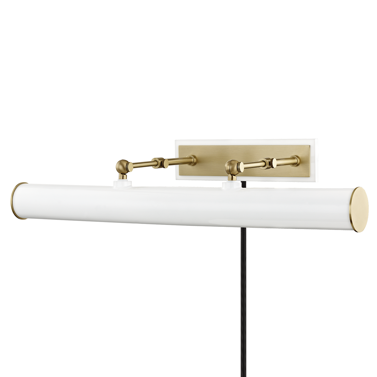 Holly Plug-In Picture Light in Aged Brass/soft Off White Finish