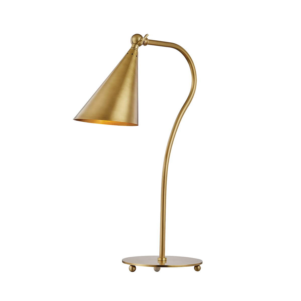 Lupe Table Lamp in Aged Brass Finish