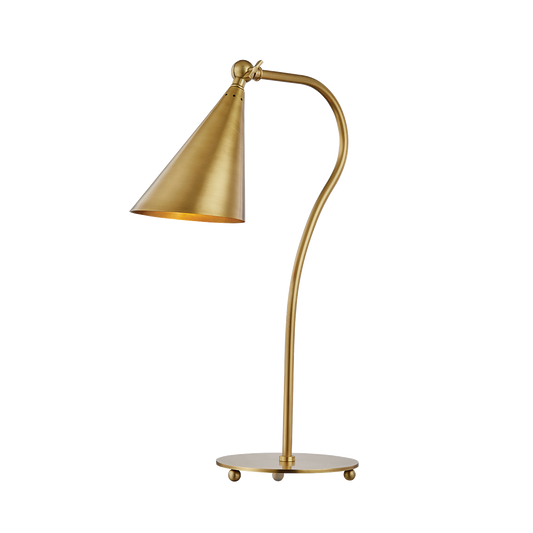 Lupe Table Lamp in Aged Brass Finish