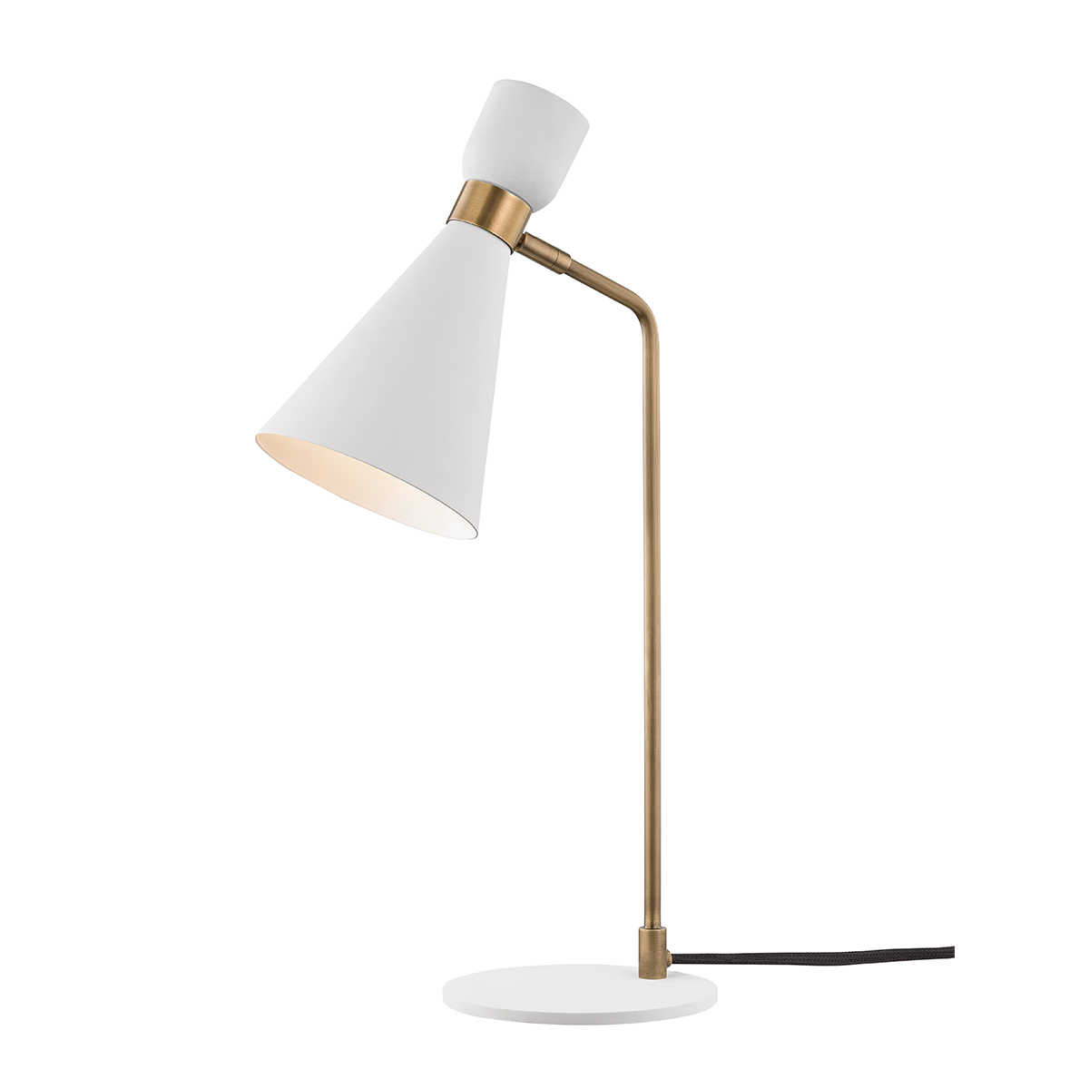 Willa Table Lamp in Aged Brass/soft Off White Finish