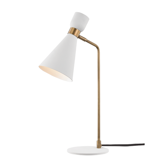 Willa Table Lamp in Aged Brass/soft Off White Finish