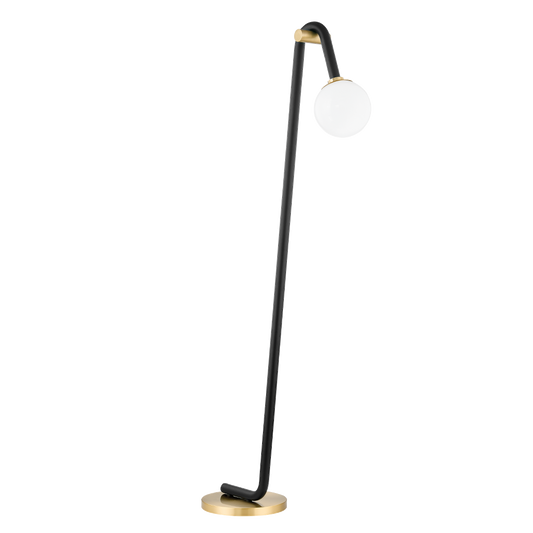 Whit Floor Lamp in Aged Brass/black Finish