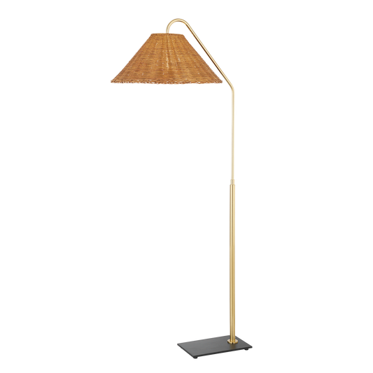 Lauren Floor Lamp in AGED BRASS/TEXTURED BLACK COMBO Finish