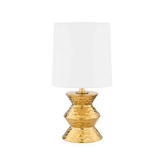 Zoe Table Lamp in AGED BRASS CERAMIC GOLD Finish