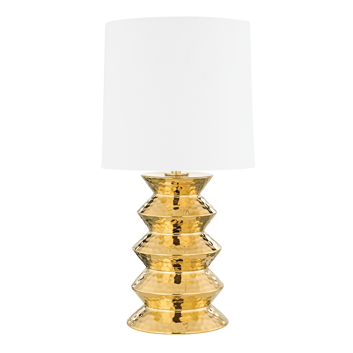 Zoe Table Lamp in AGED BRASS CERAMIC GOLD Finish