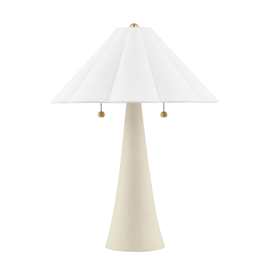 Alana Table Lamp in AGED BRASS/CERAMIC ANTIQUE IVORY Finish