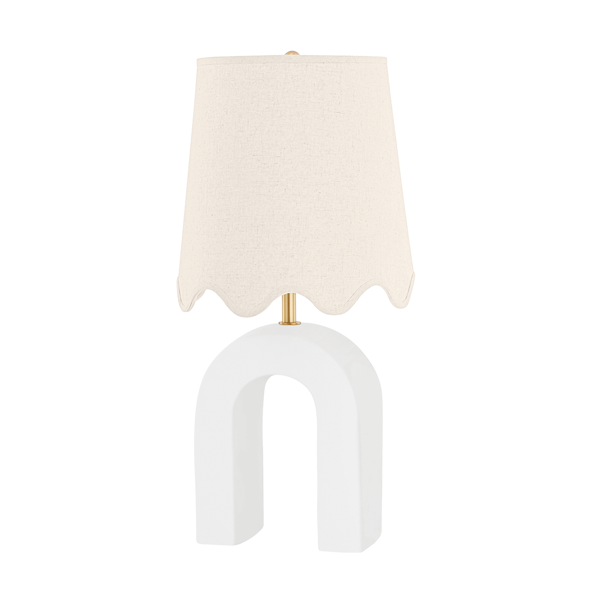 Roshani Table Lamp in AGED BRASS/CERAMIC RAW MATTE WHITE Finish