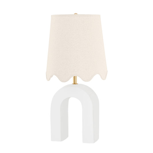 Roshani Table Lamp in AGED BRASS/CERAMIC RAW MATTE WHITE Finish