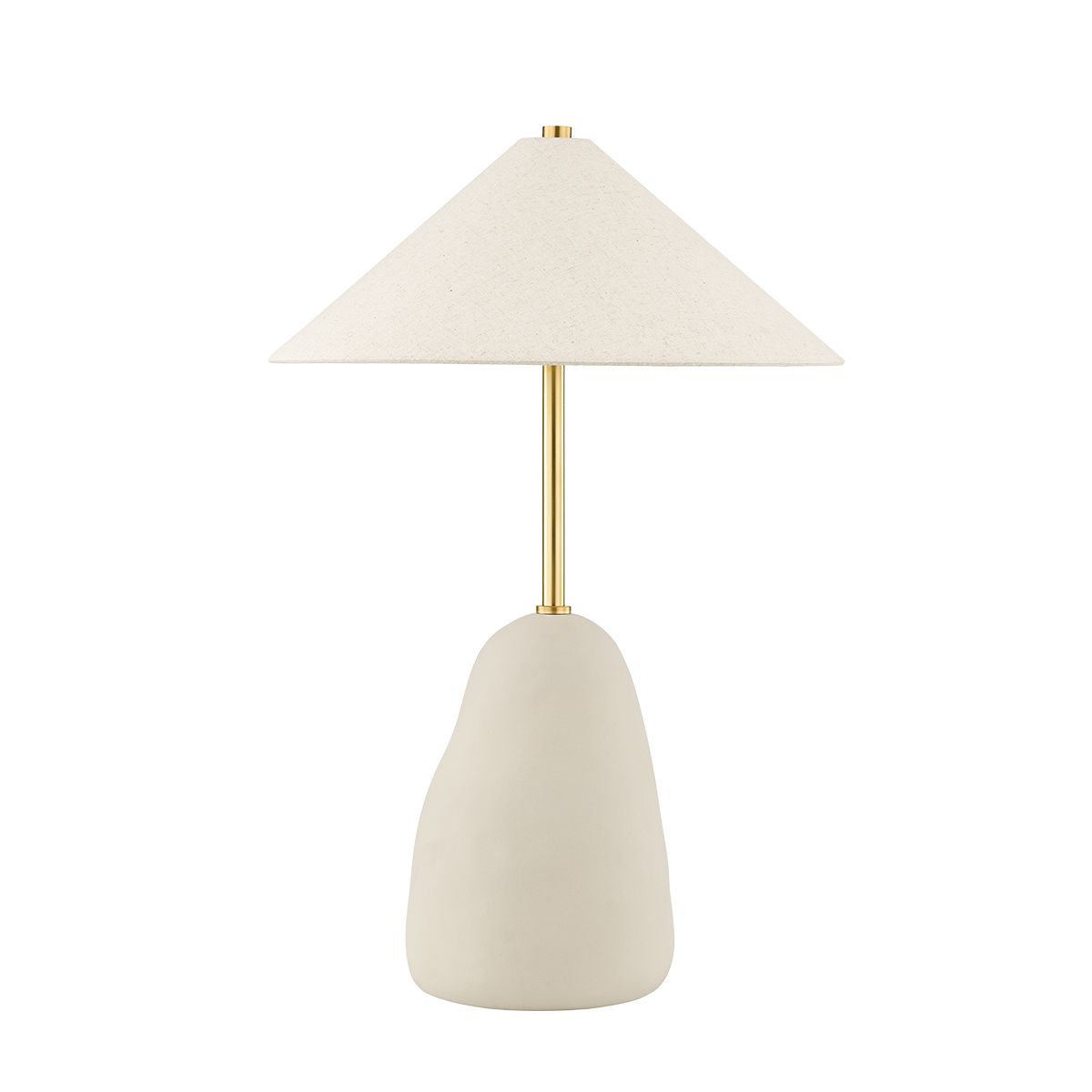 Maia Table Lamp in AGED BRASS/CERAMIC TEXTURED BEIGE Finish