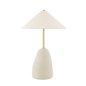 Maia Table Lamp in AGED BRASS/CERAMIC TEXTURED BEIGE Finish