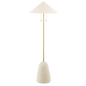 Maia Floor Lamp in AGED BRASS/CERAMIC TEXTURED BEIGE Finish