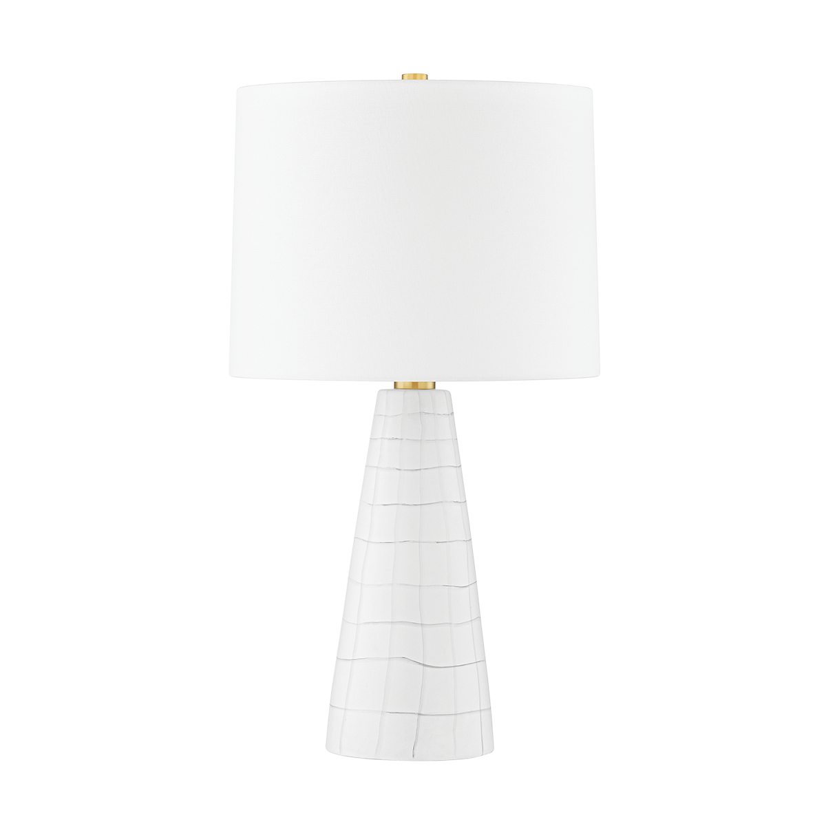 MELINDA Table Lamp in AGED BRASS/CERAMIC SATIN WHITE Finish