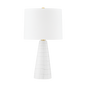 MELINDA Table Lamp in AGED BRASS/CERAMIC SATIN WHITE Finish