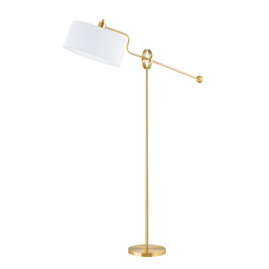 LIBBY Floor Lamp in Aged Brass Finish