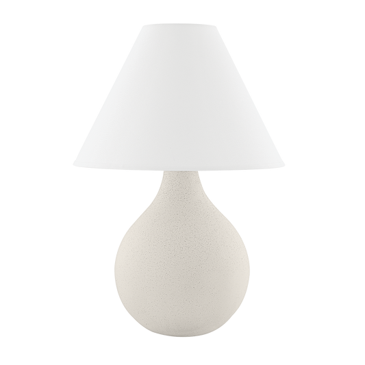 HELENA Table Lamp in AGED BRASS/CERAMIC MATTE WHITE SPECK Finish