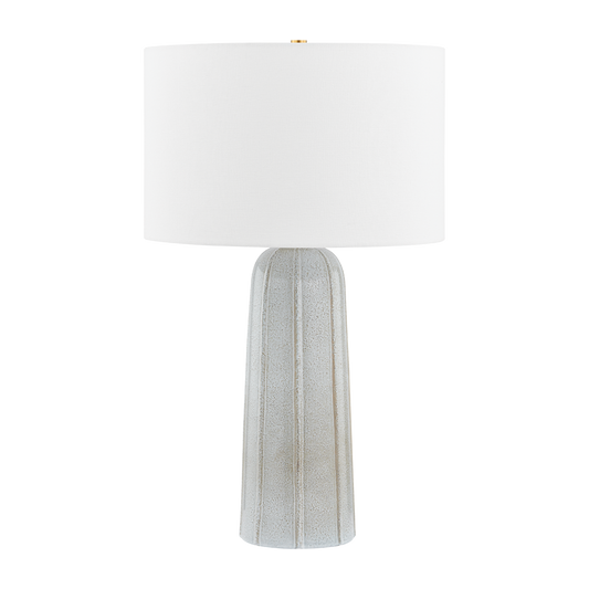 KEL Table Lamp in Aged Brass/ Ceramic Reactive Ash Finish